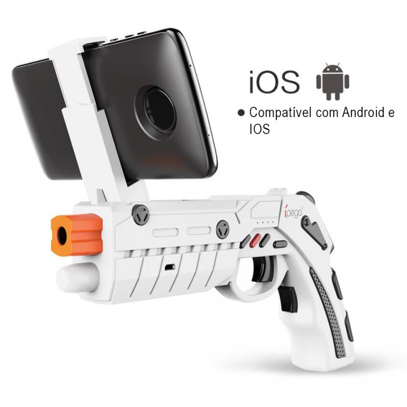 Arma de controle de jogo AR, Game Gun de plástico operado por bateria 360  graus panorâmico para Android 4.2 para OS X 8.0 ou superior :  : Casa